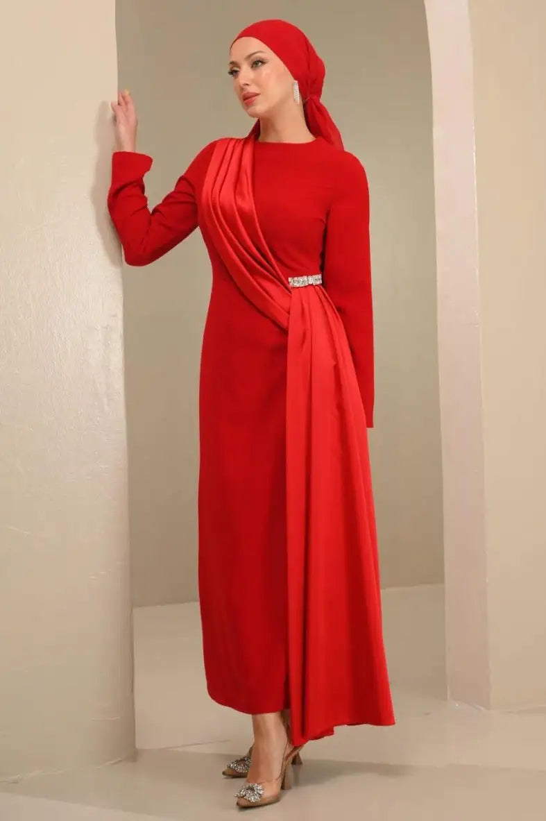 Draped Crepe Dress