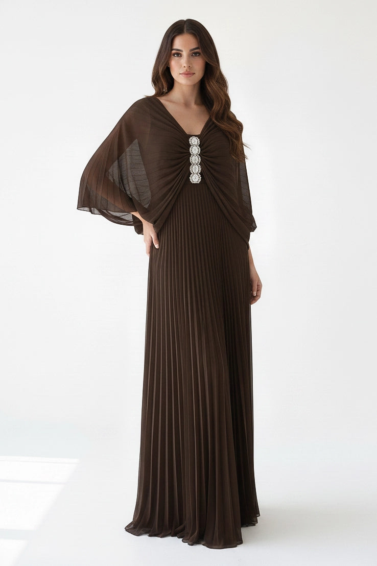 Butterfly Plisse Chiffon Dress