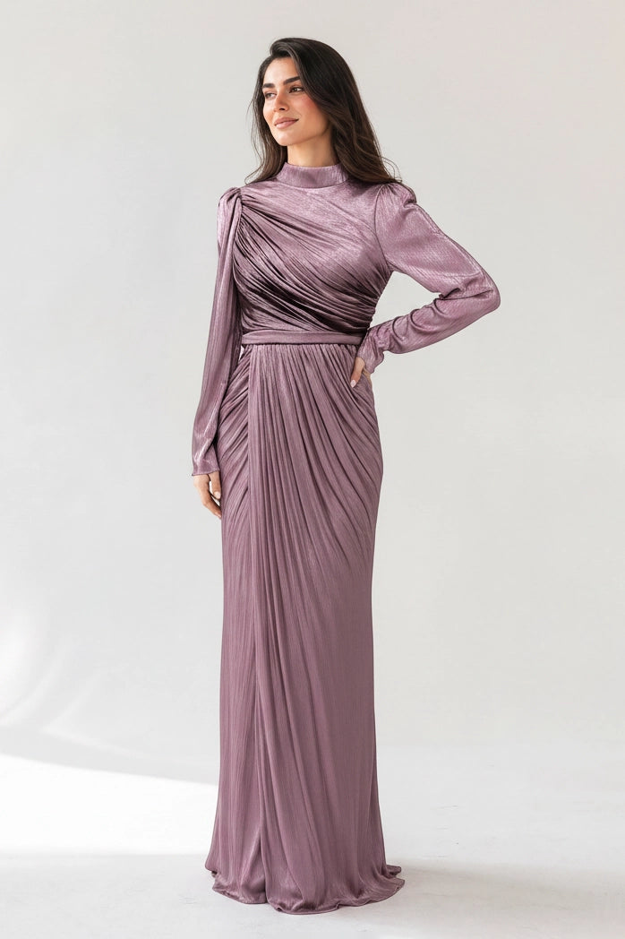 Draped Wrap Skirt Organza Dress