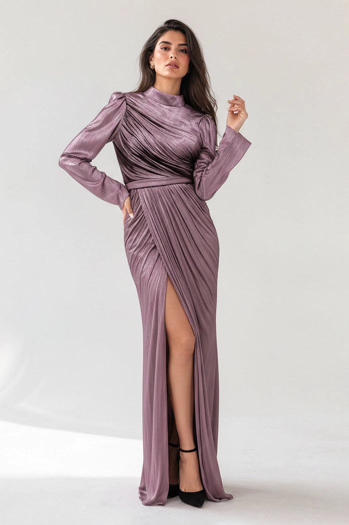 Draped Wrap Skirt Organza Dress