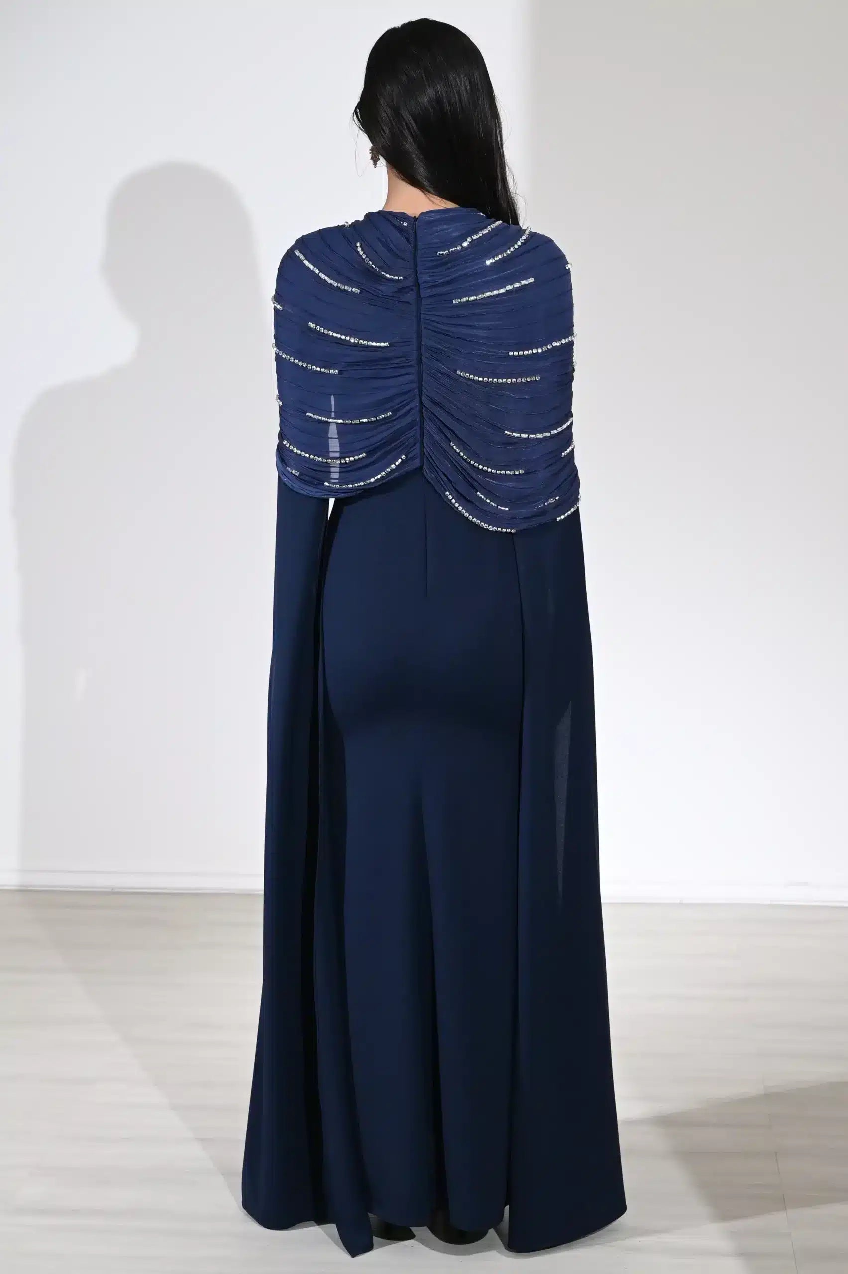 Infinity Bolero Embellished Crepe Dress