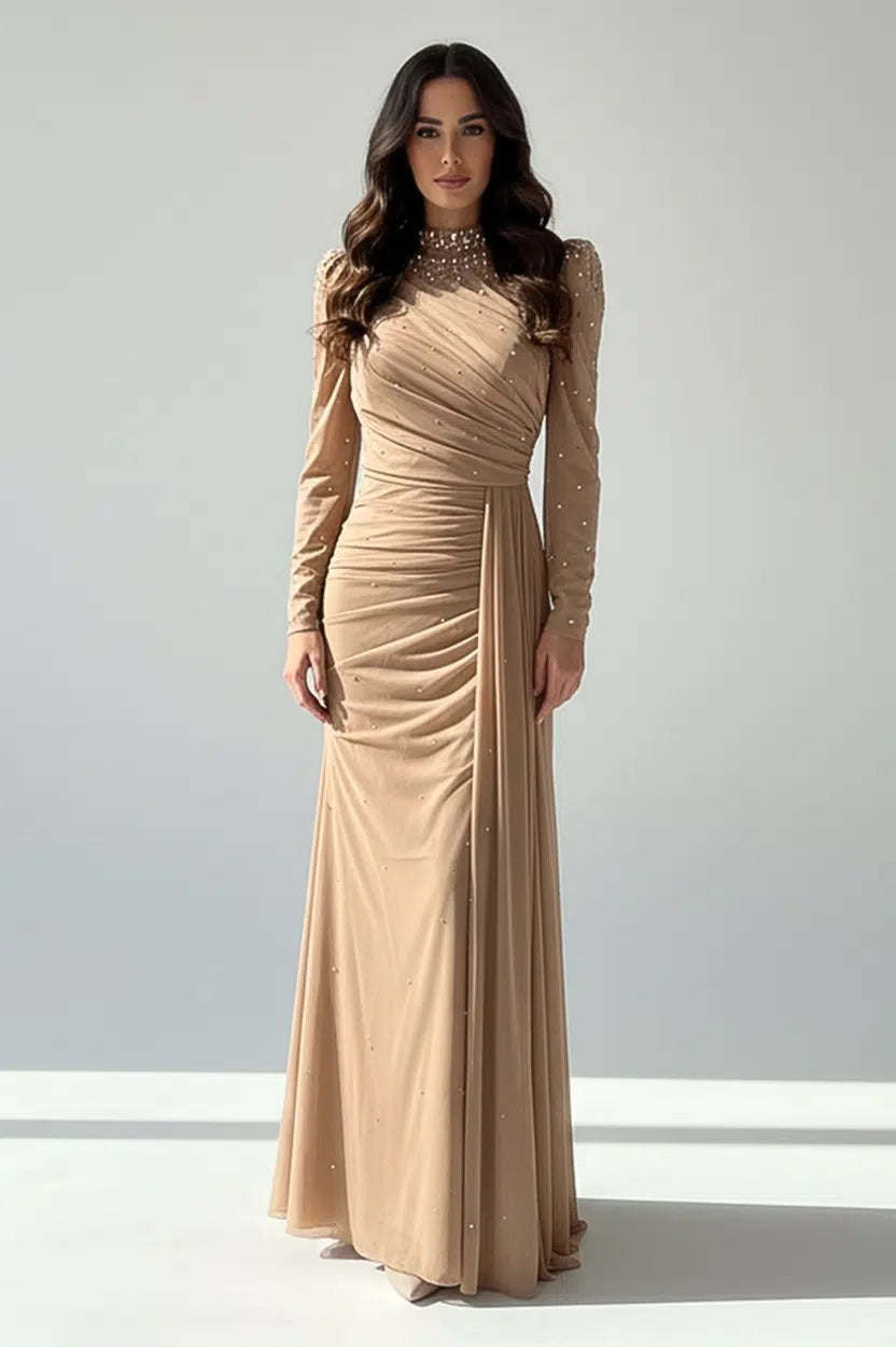 Embellished Top Pleated Tulle Dress