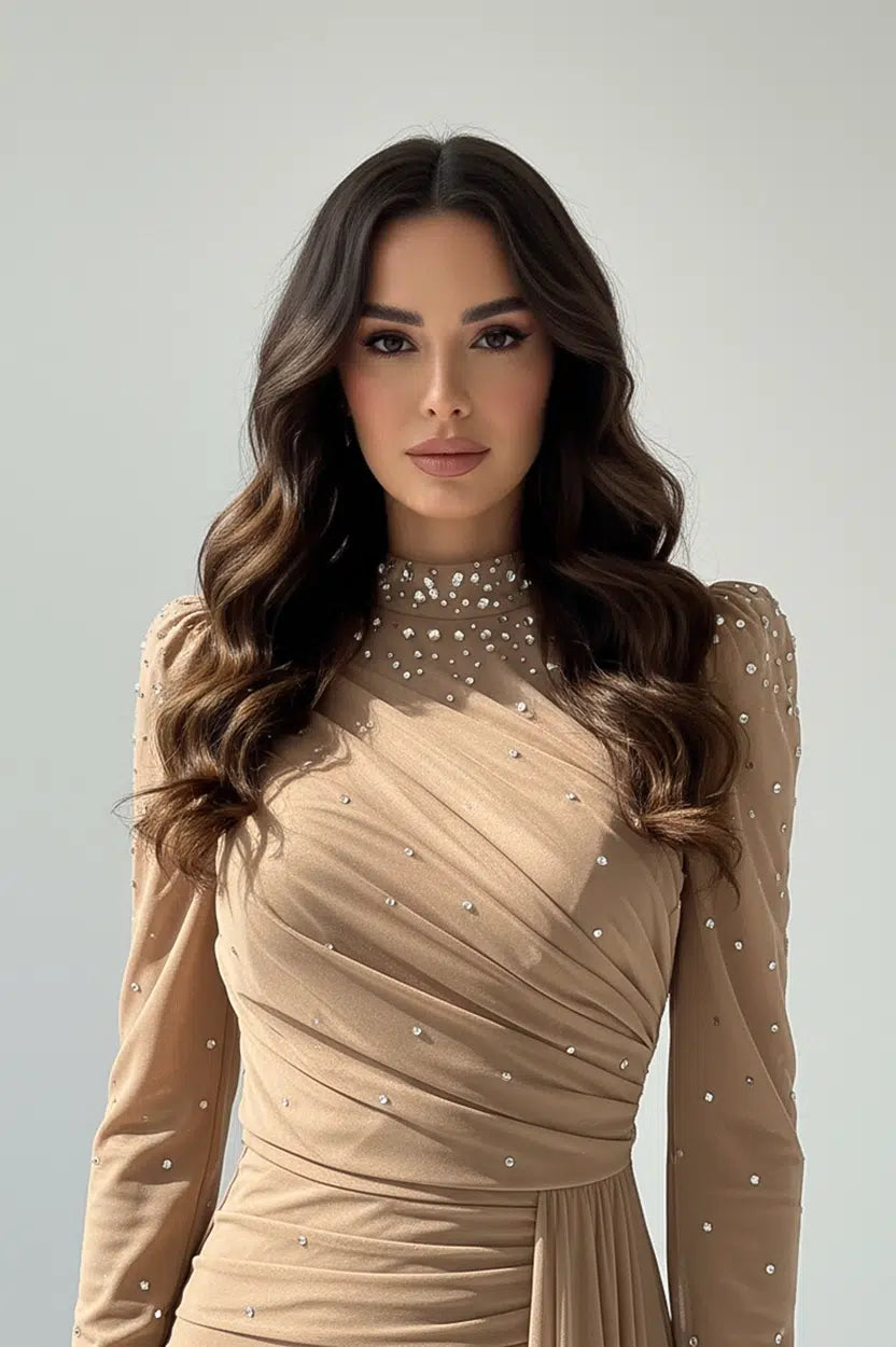 Embellished Top Pleated Tulle Dress