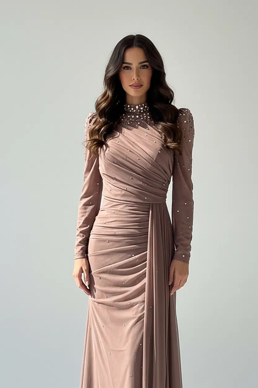 Embellished Top Pleated Tulle Dress
