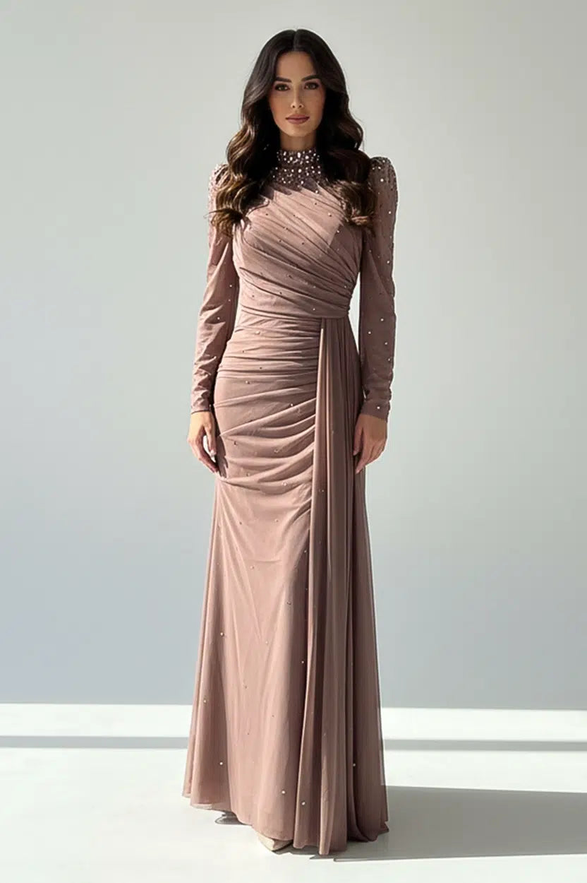 Embellished Top Pleated Tulle Dress