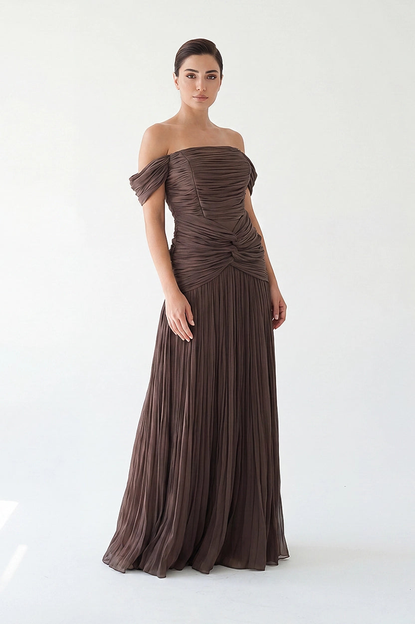 Infinity Hips-Line Off Shoulder Organza Dress