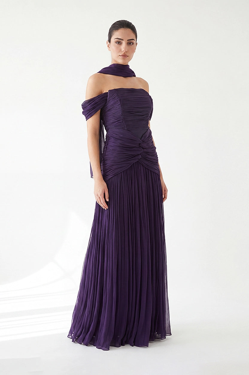 Infinity Hips-Line Off Shoulder Organza Dress