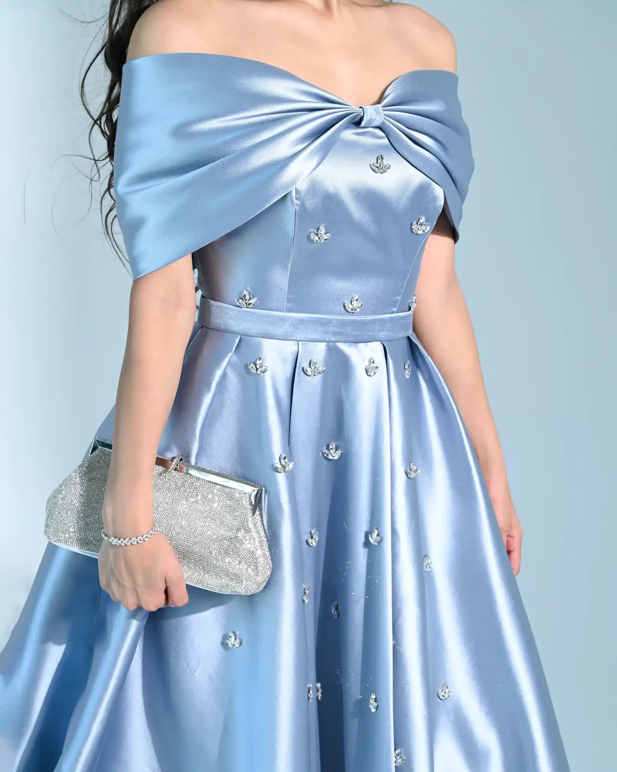 Off Shoulder Fyonka Taffeta Dress