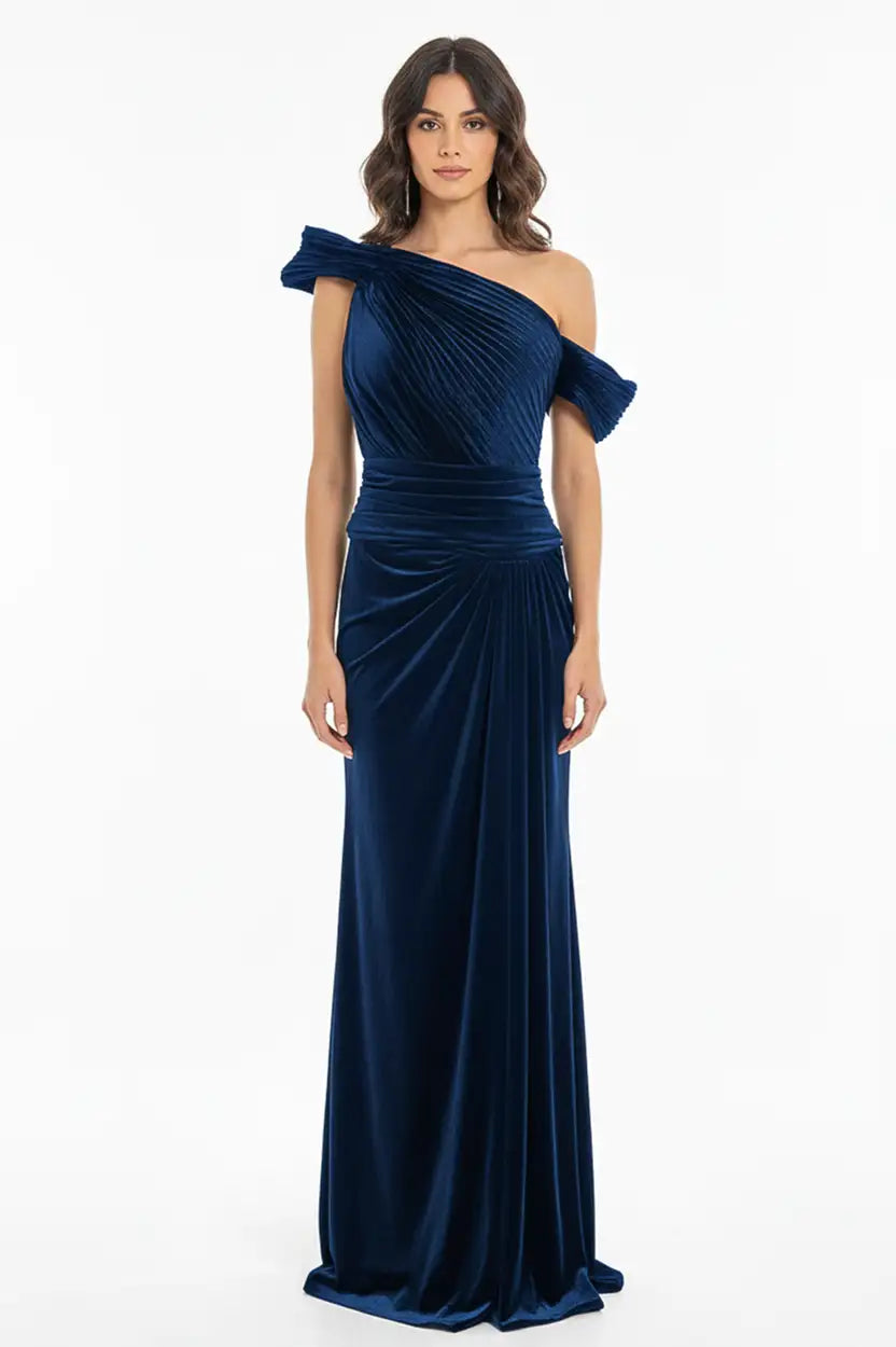 One Shoulder Velvet Dress