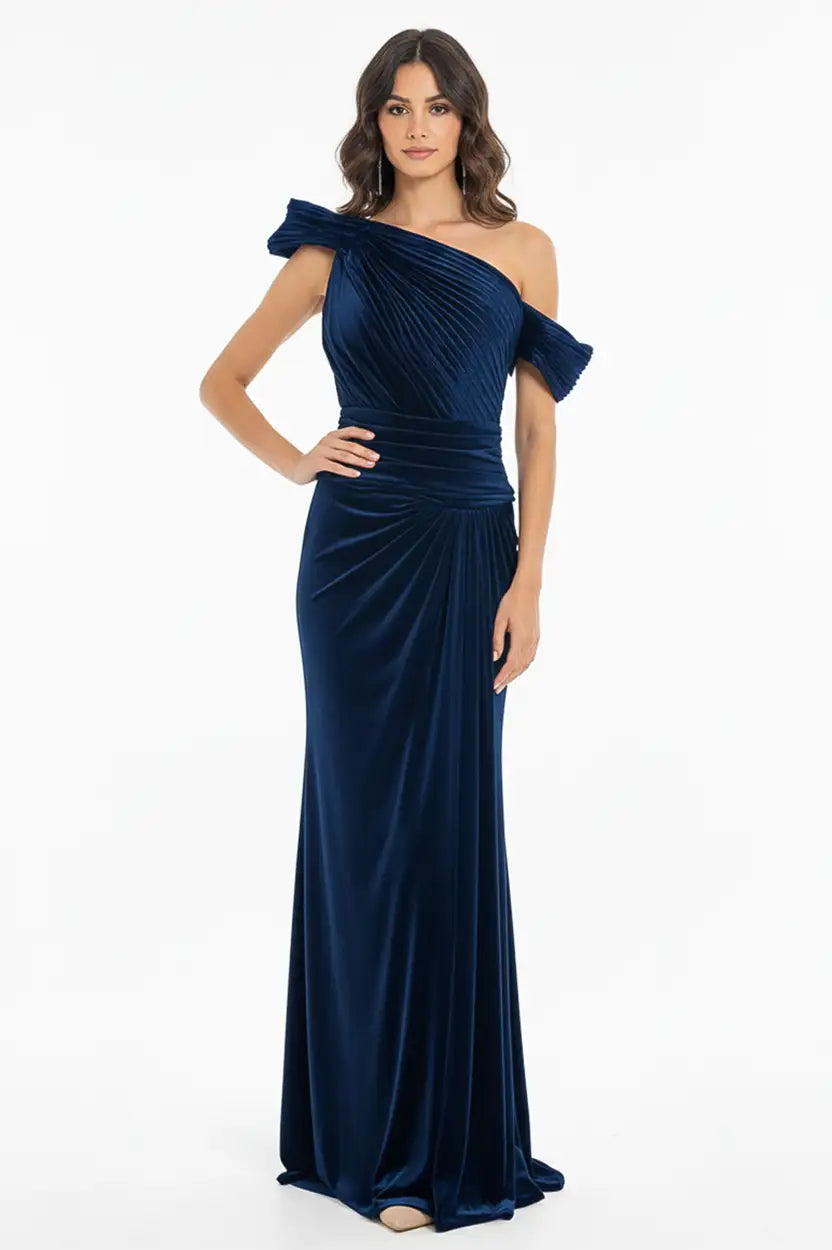 One Shoulder Velvet Dress