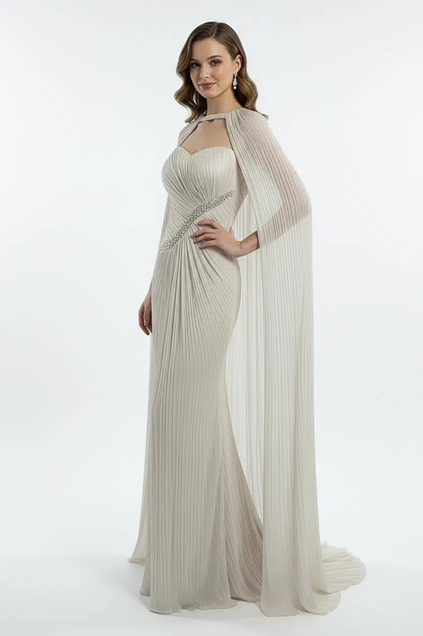 Crystal Detail Plisse Organza Dress