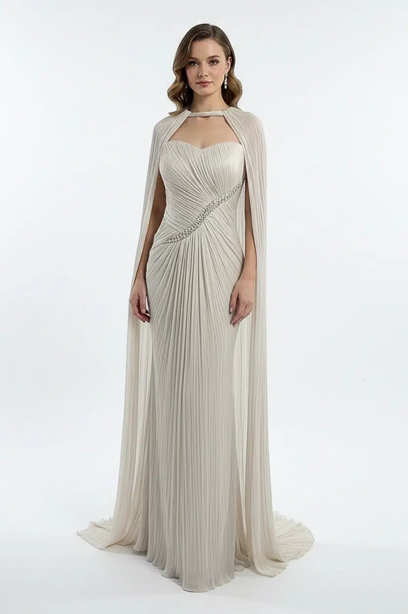 Crystal Detail Plisse Organza Dress