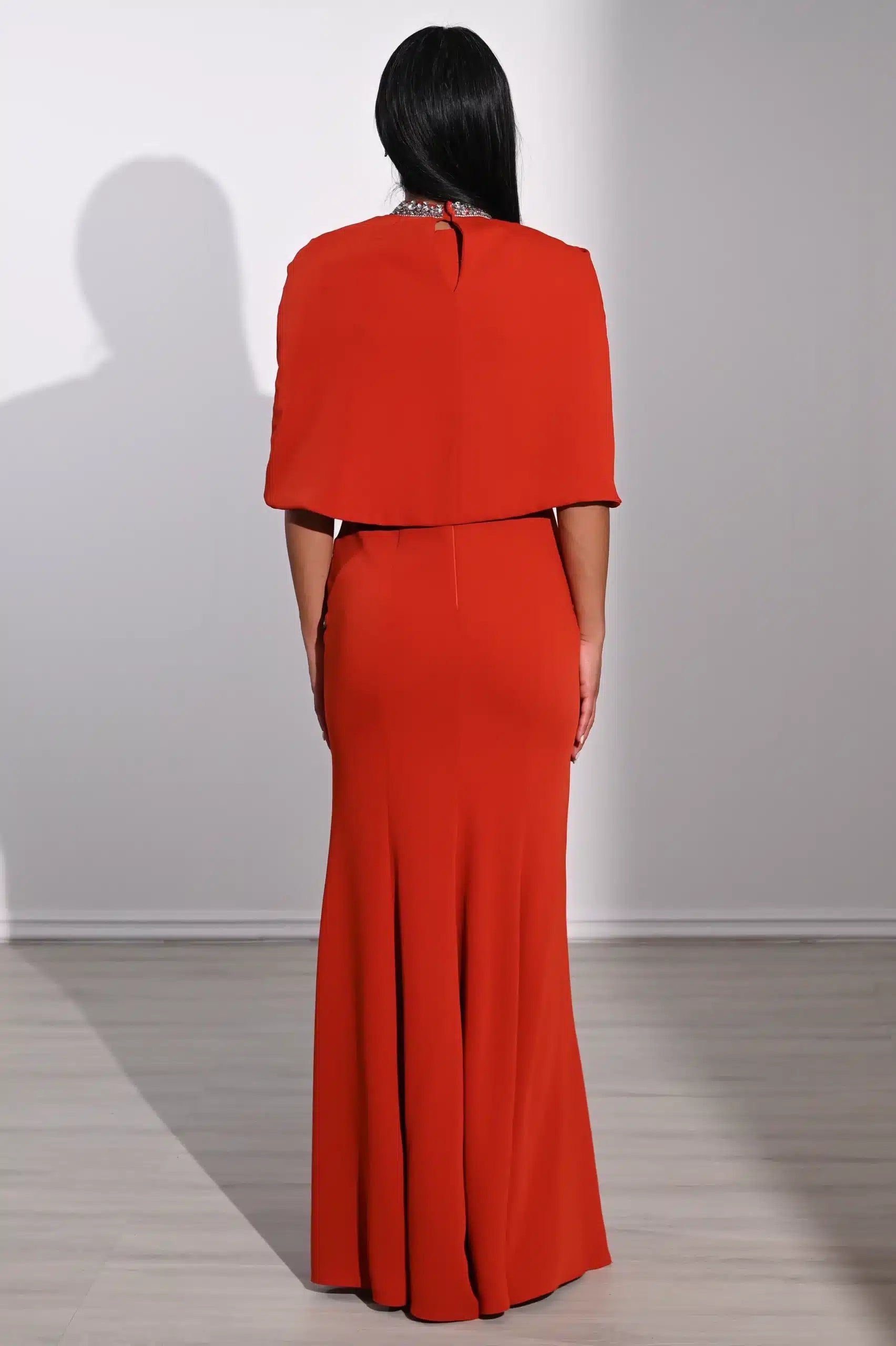 Embellished Panels Bolero Crepe Dress