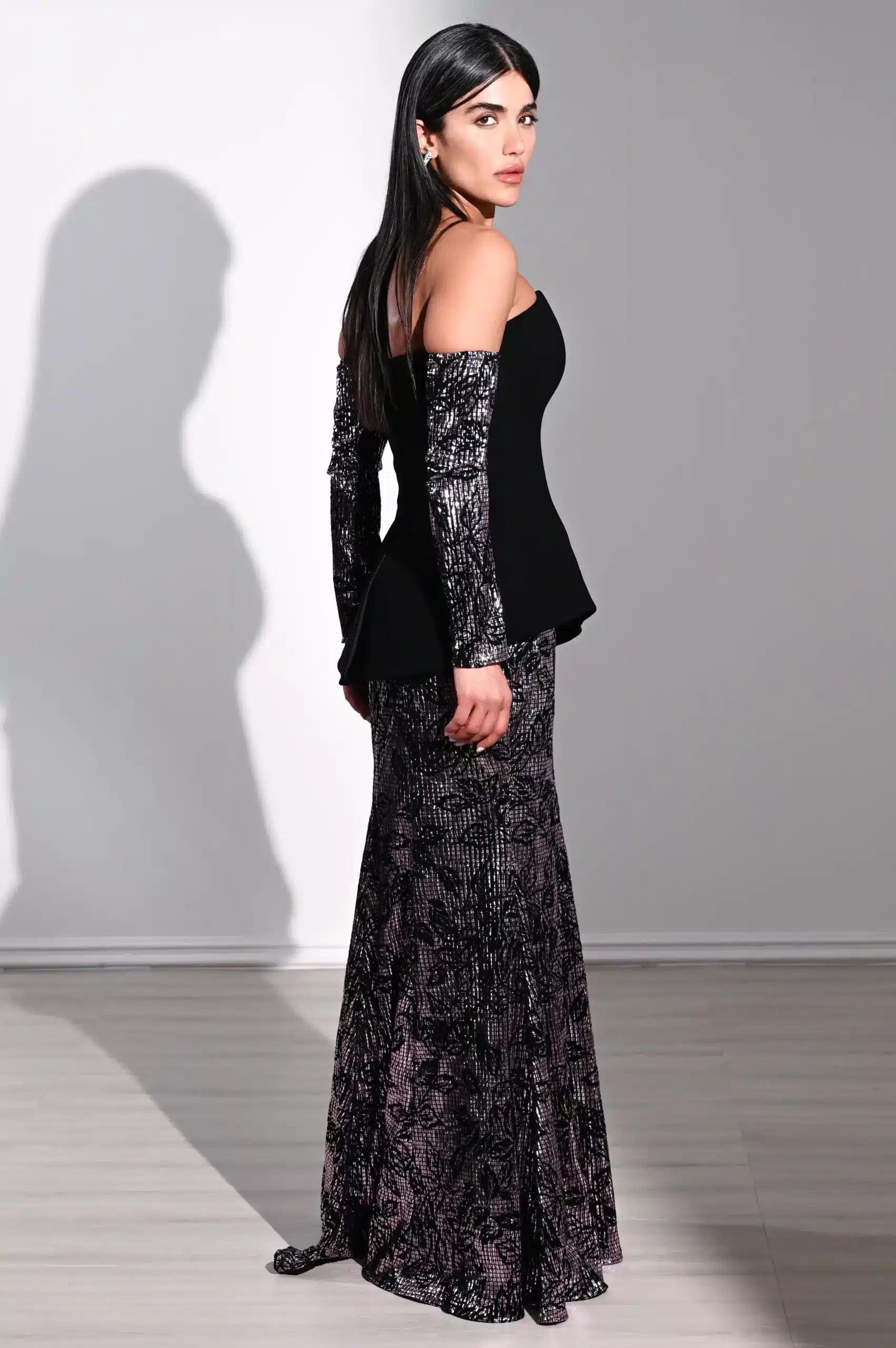 Cold Shoulder Corset Crepe Dress