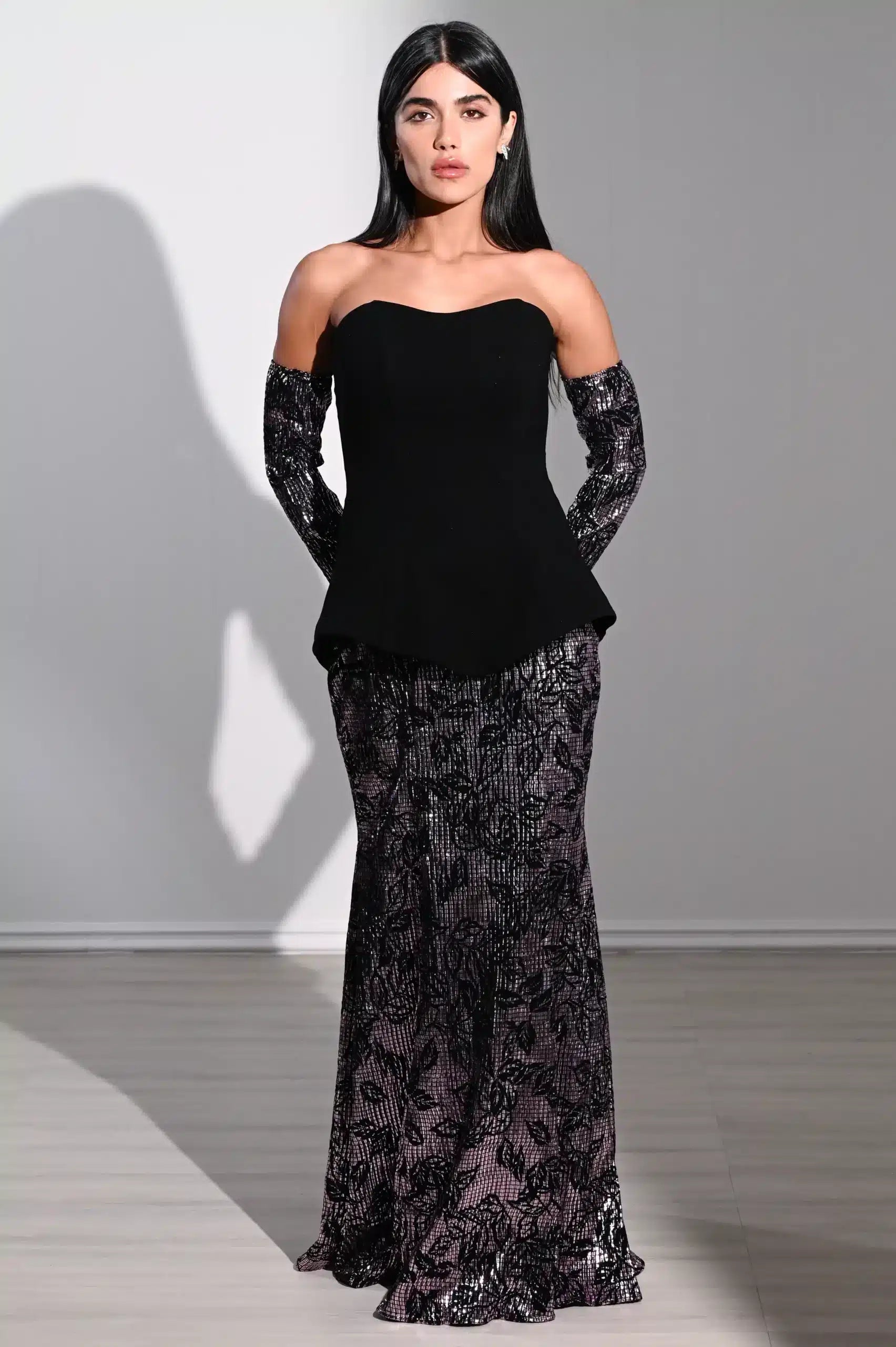 Cold Shoulder Corset Crepe Dress