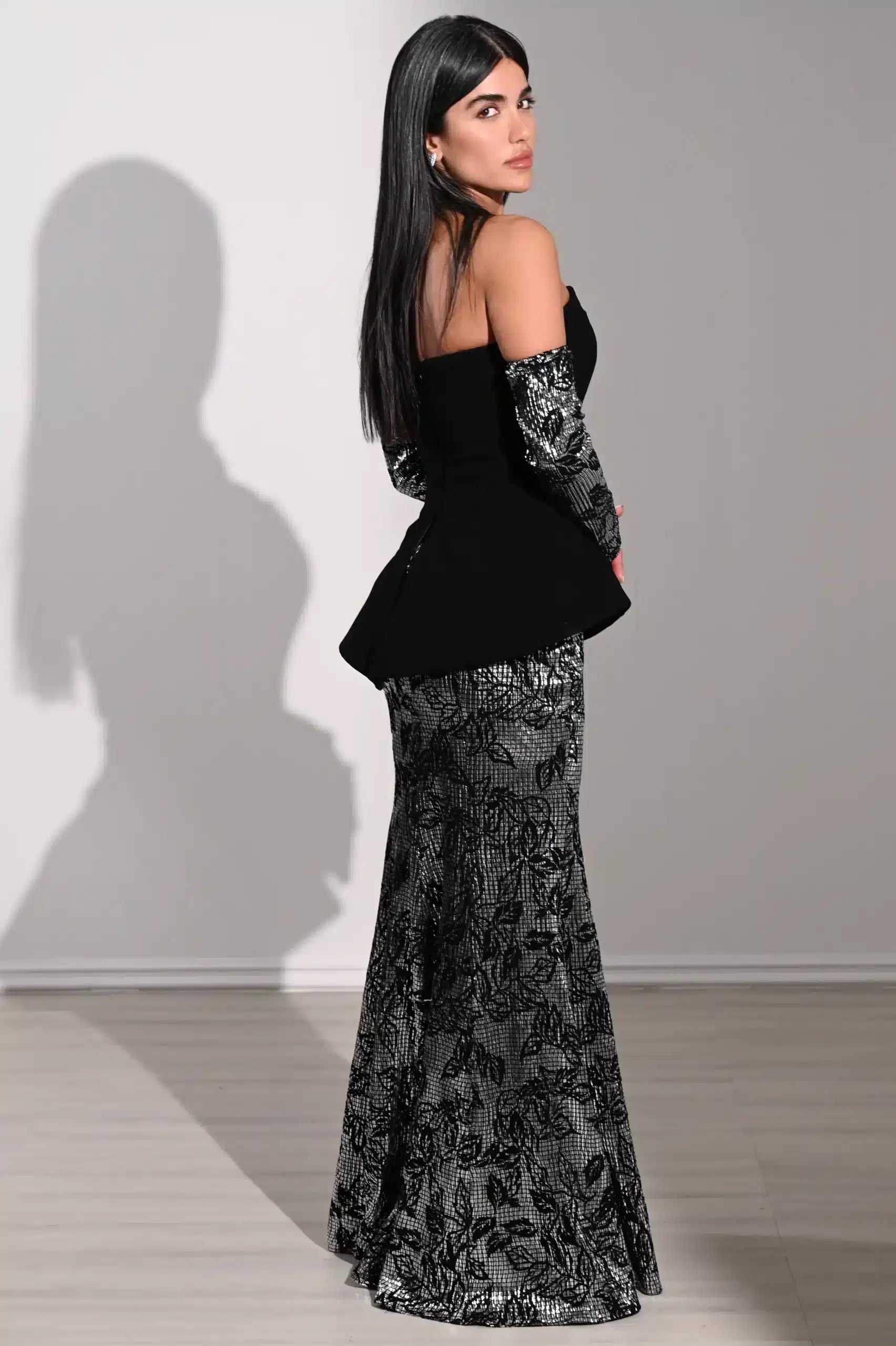 Cold Shoulder Corset Crepe Dress