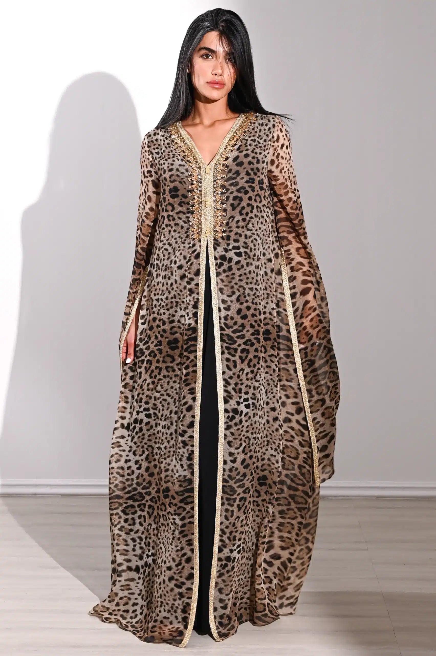 Tiger Pattern Chiffon Dress