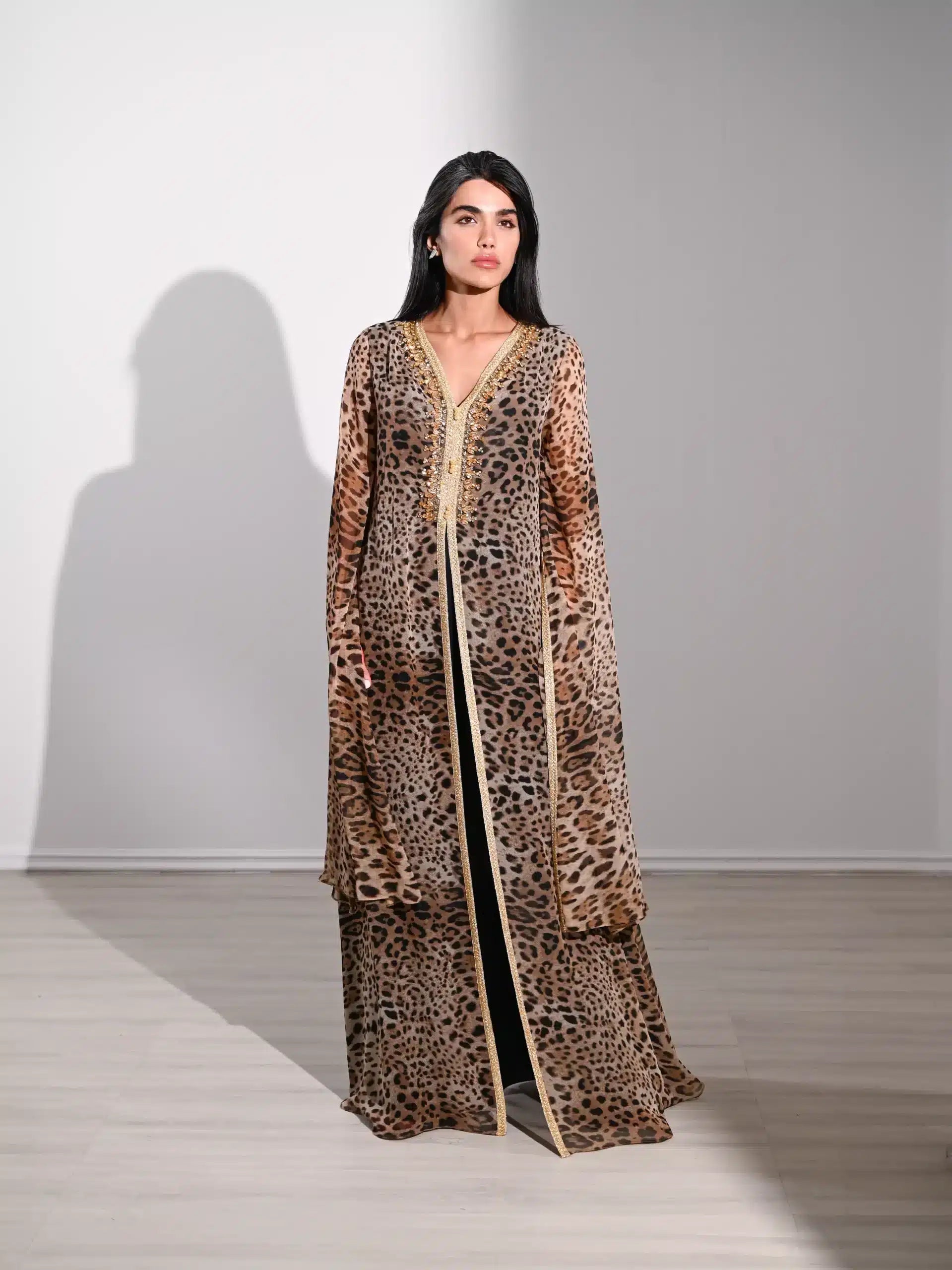 Tiger Pattern Chiffon Dress
