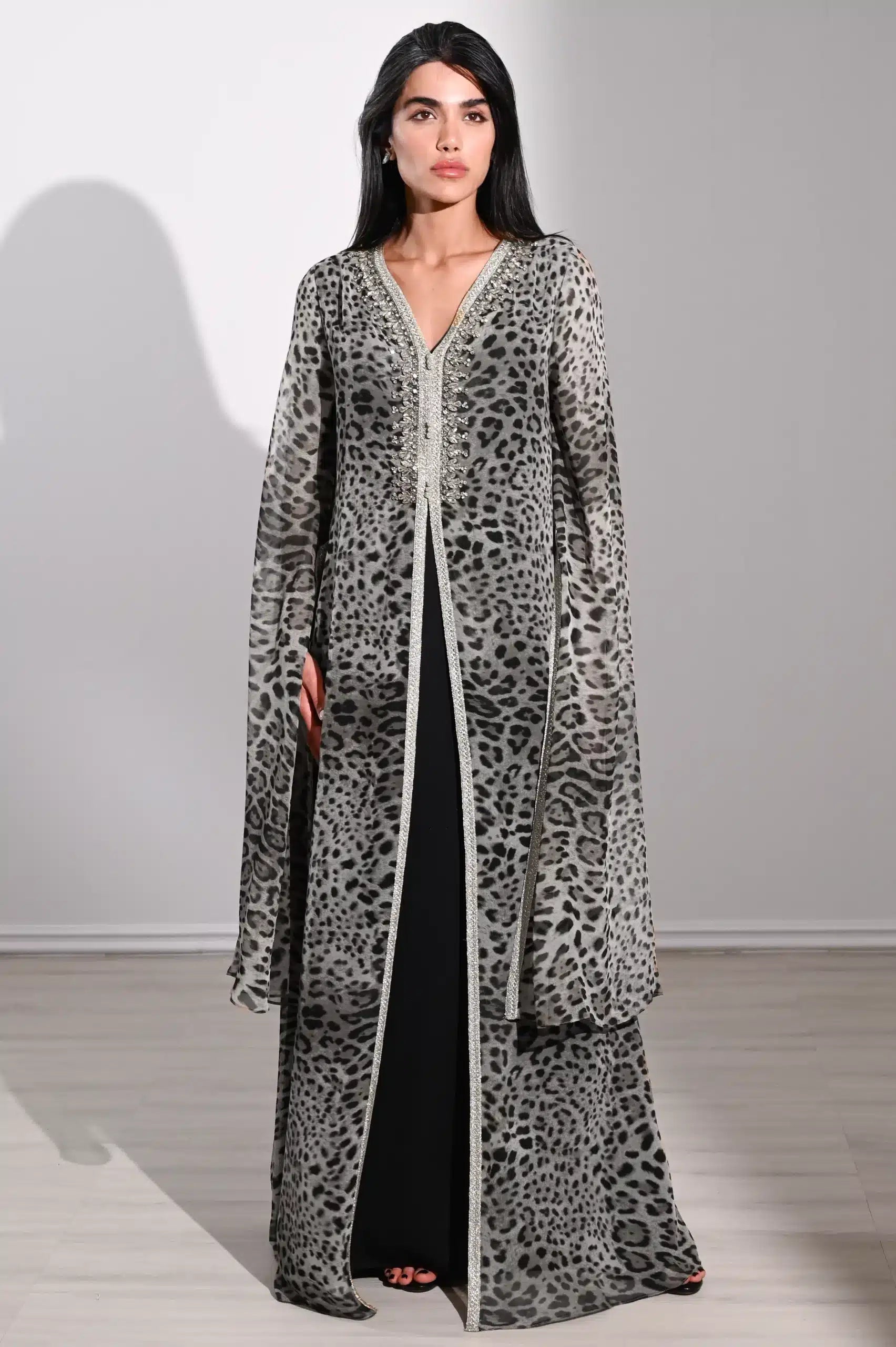 Tiger Pattern Chiffon Dress