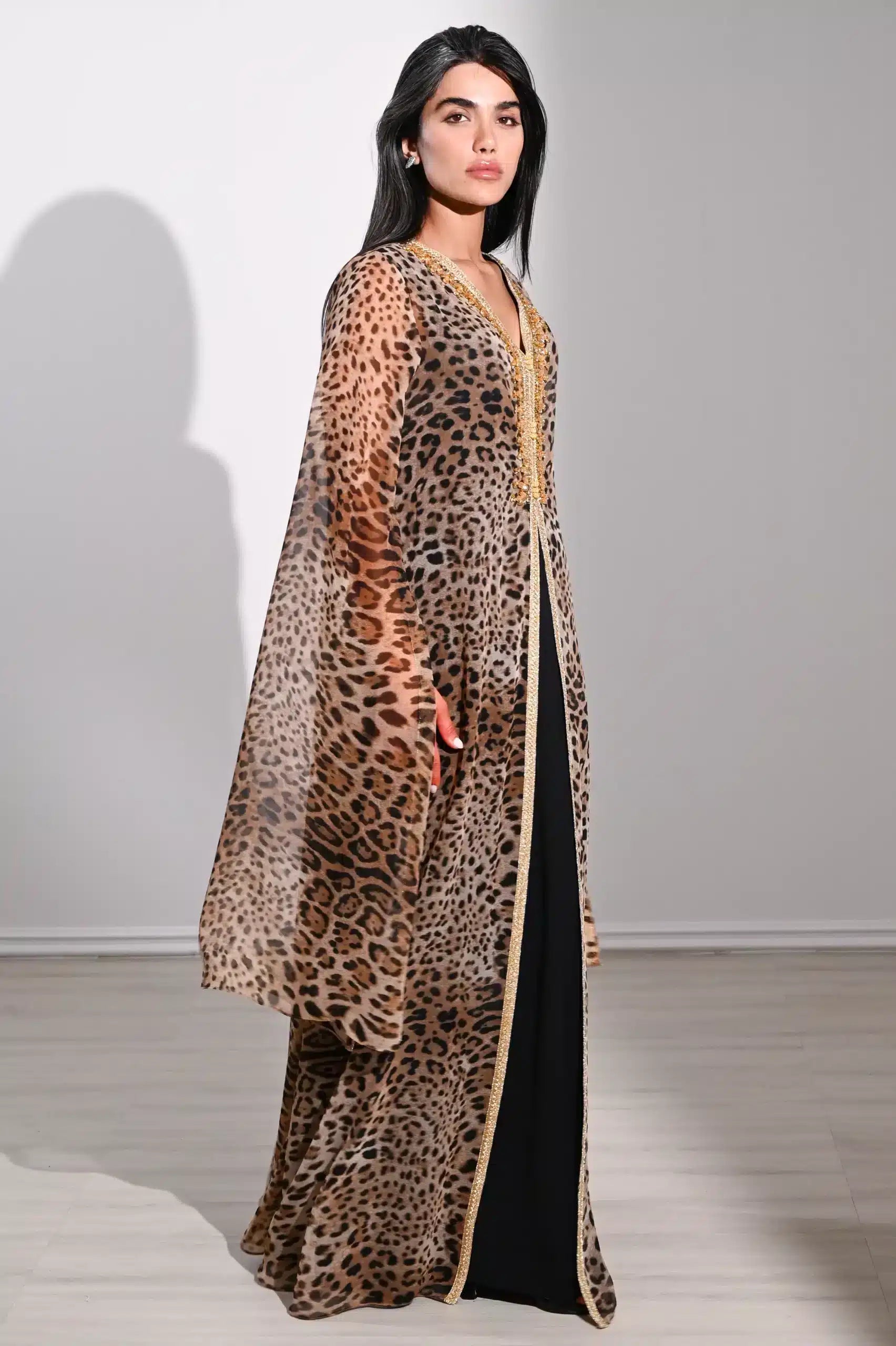 Tiger Pattern Chiffon Dress
