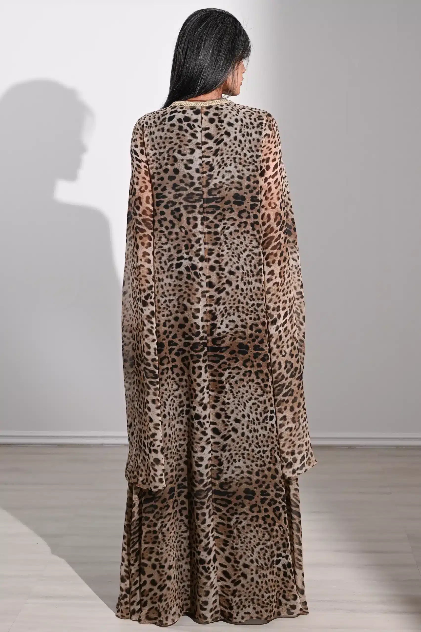 Tiger Pattern Chiffon Dress