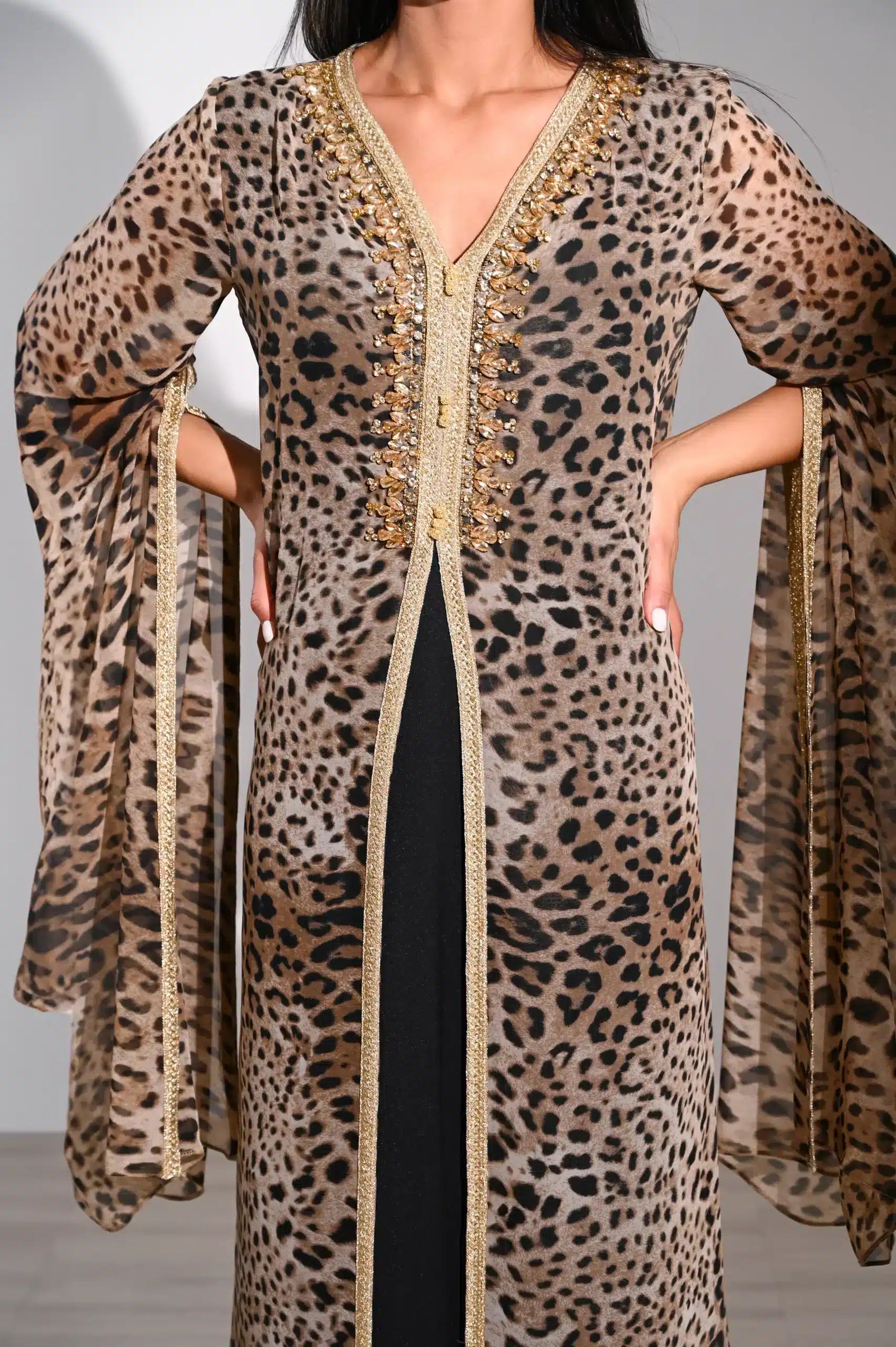 Tiger Pattern Chiffon Dress