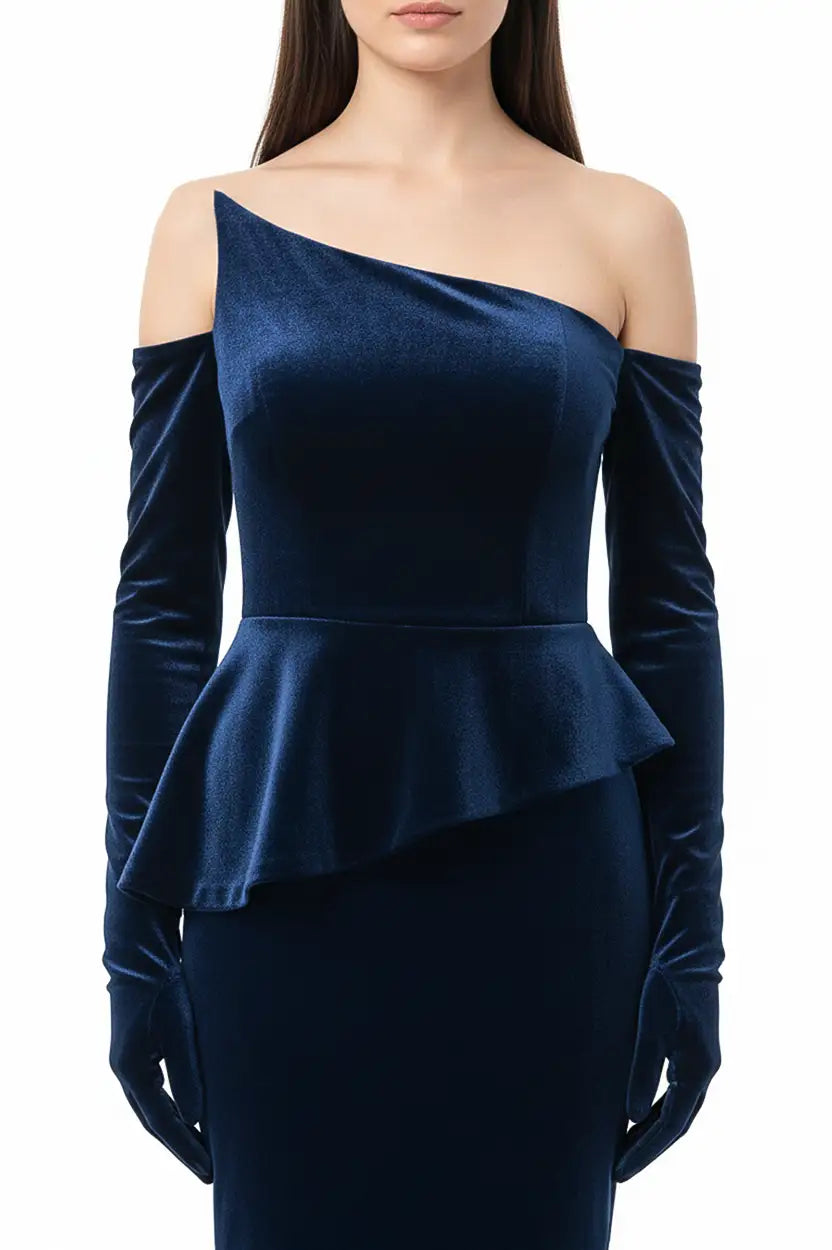Strapless Self-Tie Velvet Dress