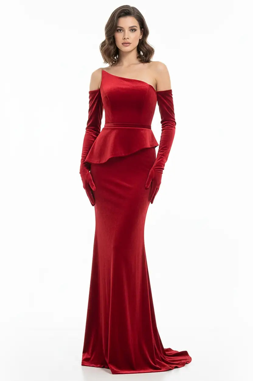 Strapless Self-Tie Velvet Dress