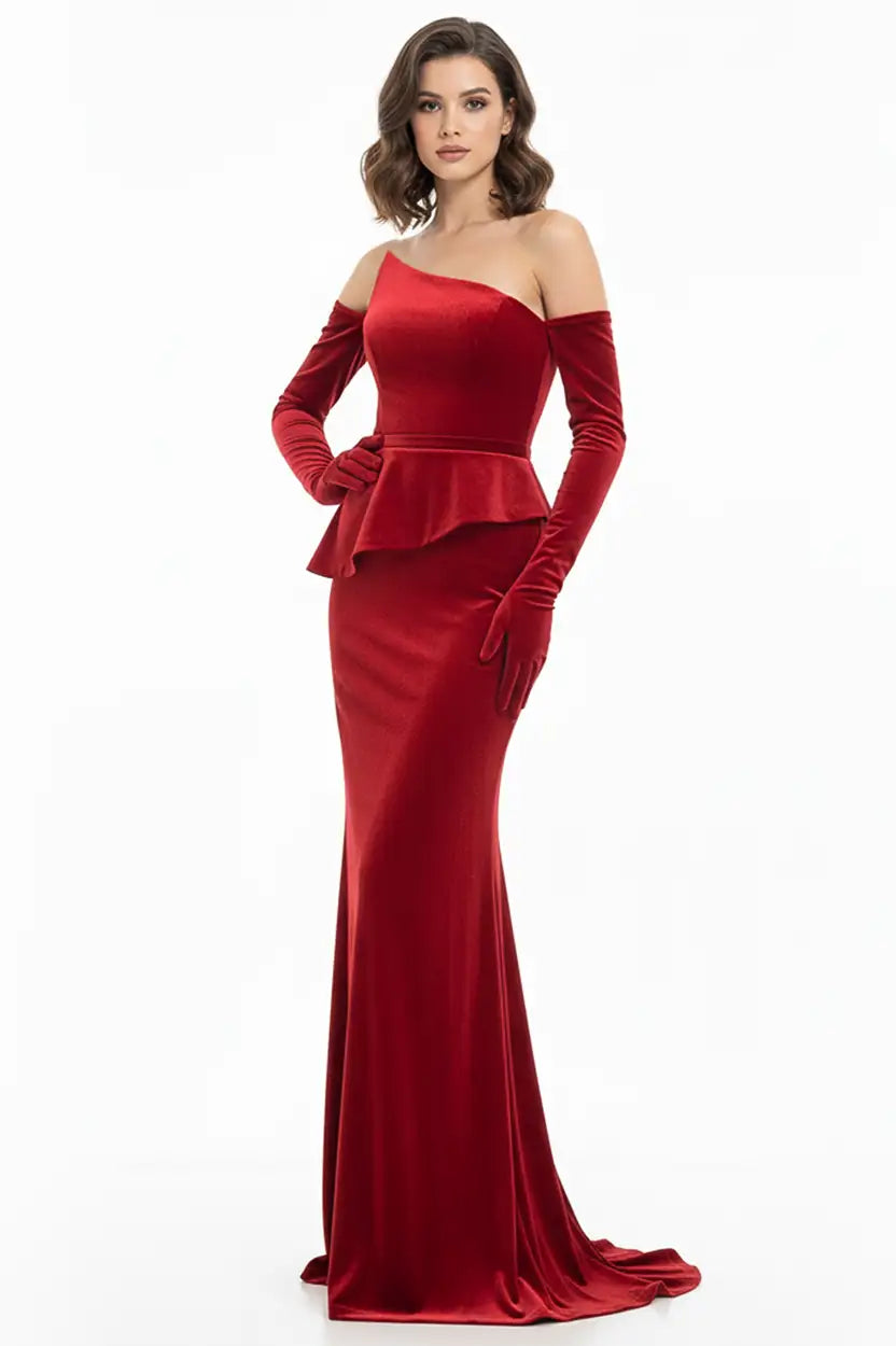 Strapless Self-Tie Velvet Dress