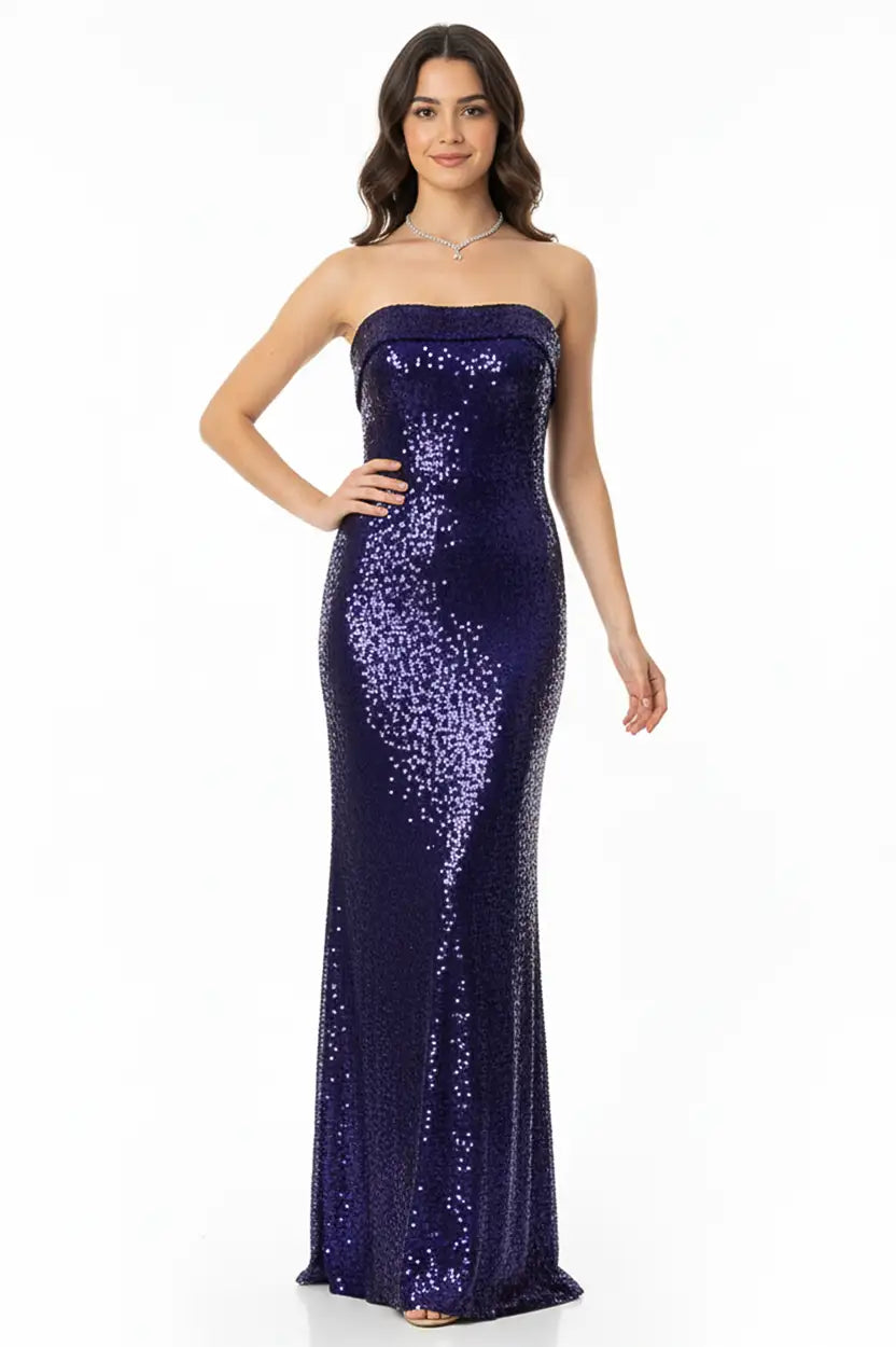 Strapless Sequin Dress