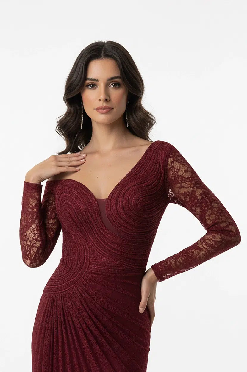 Wavy Bust Dantel Dress