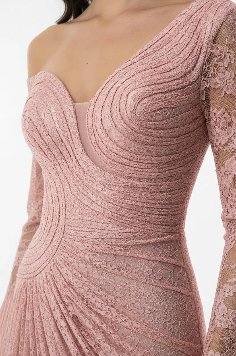 Wavy Bust Dantel Dress