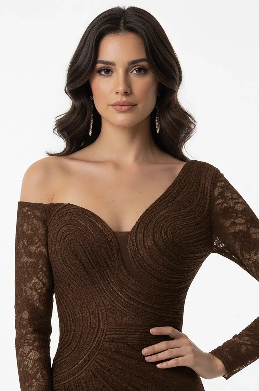 Wavy Bust Dantel Dress