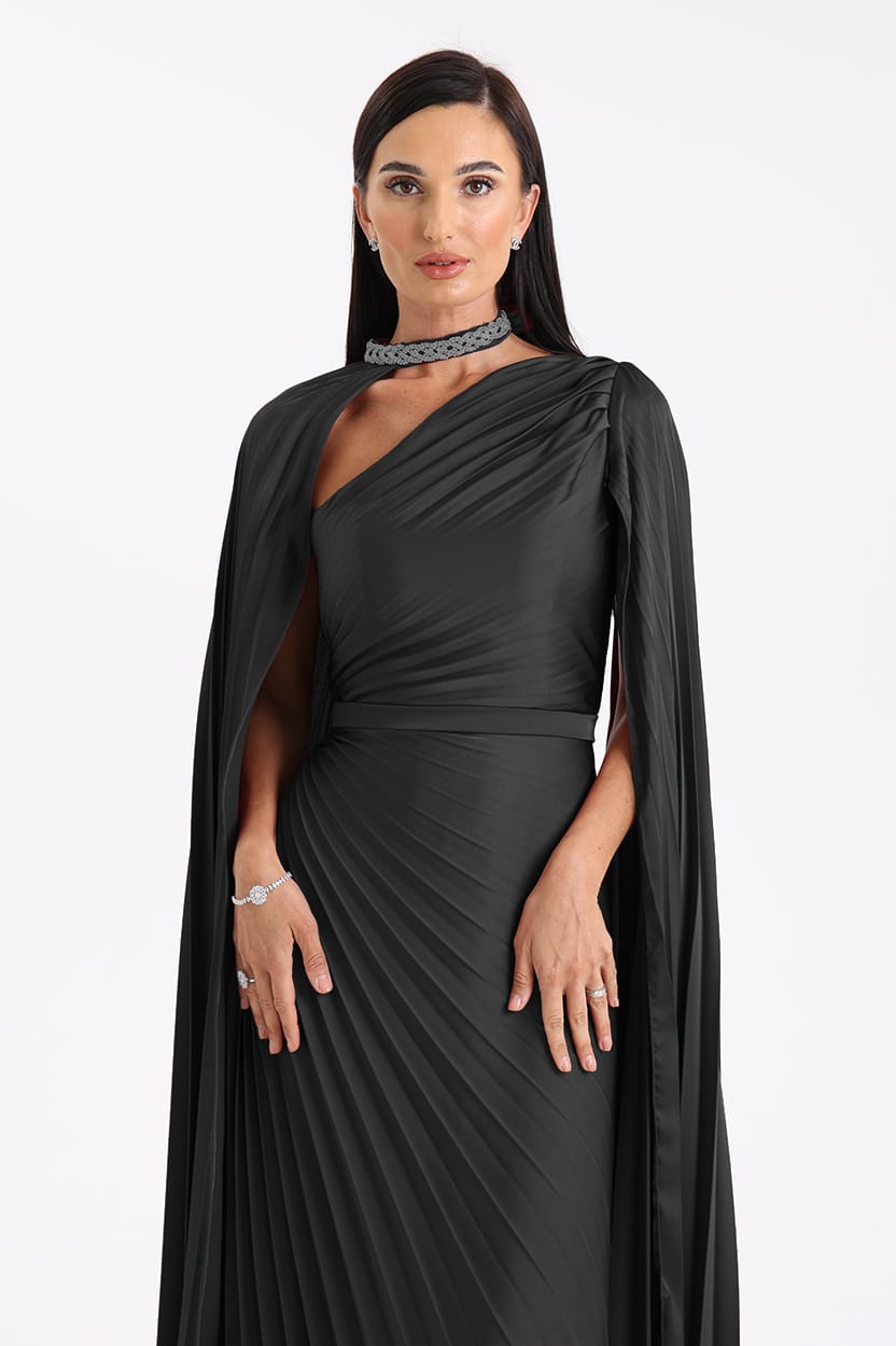 Flute Sleeve Plisse Dress
